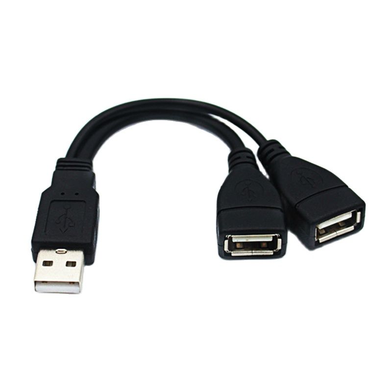 USB 2.0 Data Extension Cable Converter USB Male to Female Dual Port One Point Two Splitter Hub USB Power Supply Charger Adapter: Default Title