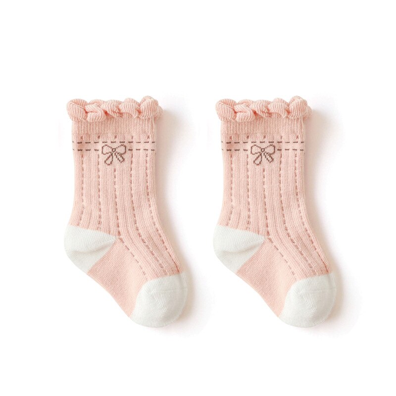 5 Paren/partij 0-5 Kinderen Sokken Zomer Katoen Jacquard Baby Bows Sokken Meisjes Mesh Leuke Jongen Peuter Sokken Kinderen kleden Accessoires