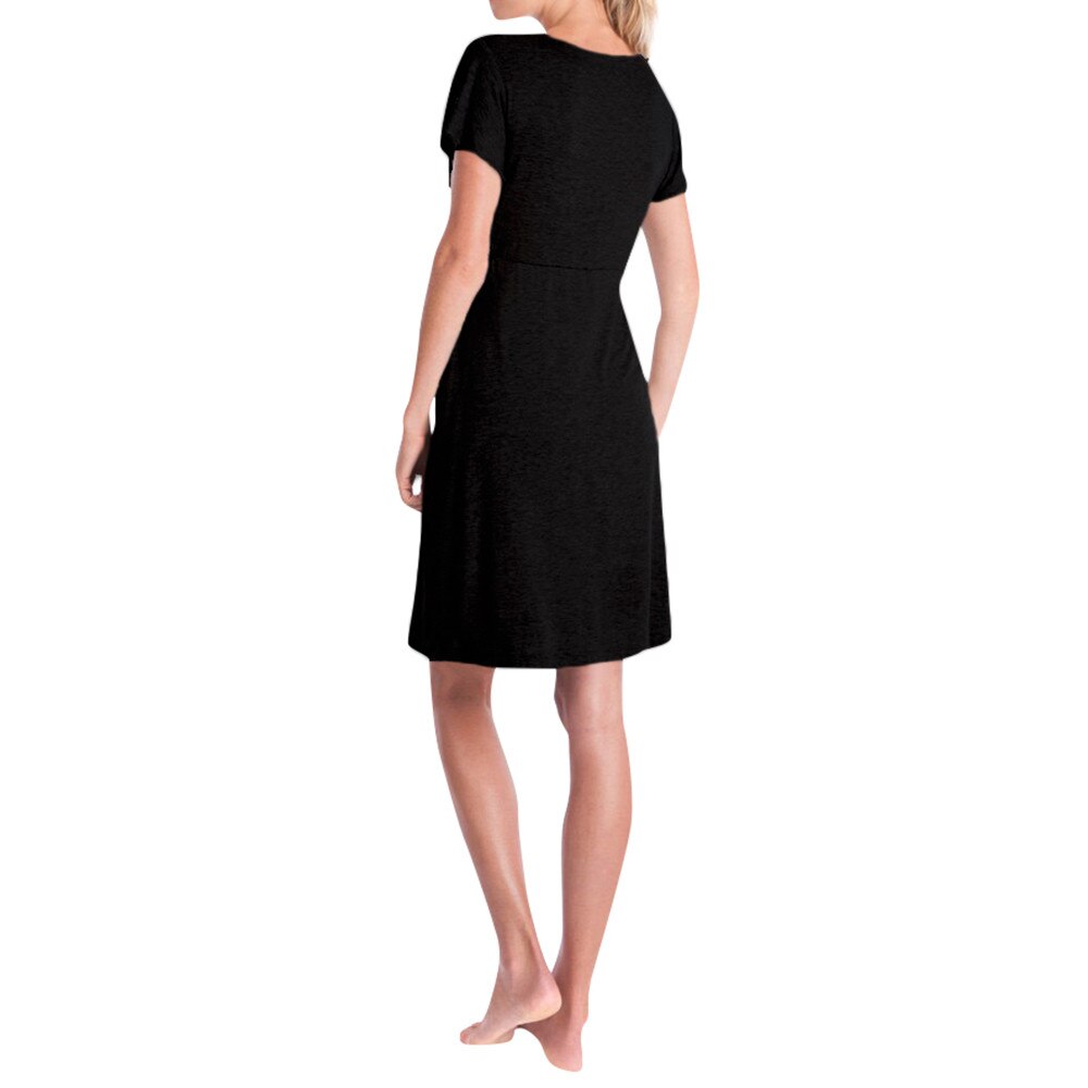 Mutterschaft Kleider Frauen murmeln Spitze Schwangere lässig Pflege Baby Für Mutterschaft Pyjama Kleid Kurzarm Pflege Kleider