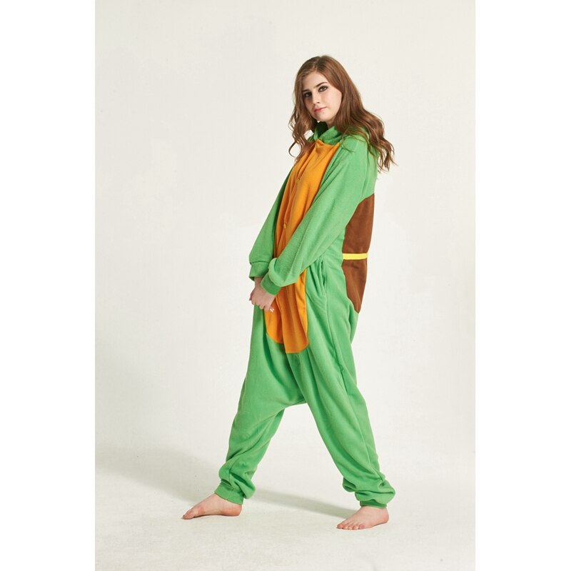 Pigiami animali per adulti impostato pigiami per cartoni animati Cosplay cerniera donna uomo inverno pigiama tartaruga unisex