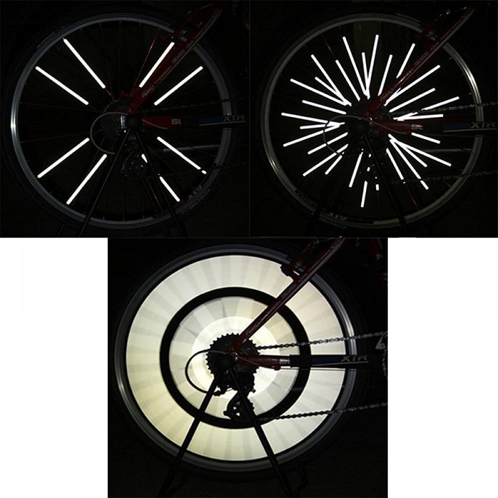 12 pcs bicycle wheels reflective reflective spoke clip 80mm Wheel trim bicycle mountain bike steel ring reflective