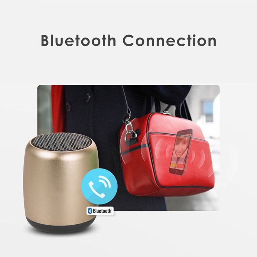 Metal Super Mini Wireless Bluetooth Speaker Portable Small Pocket Size with Selfie Remote Control