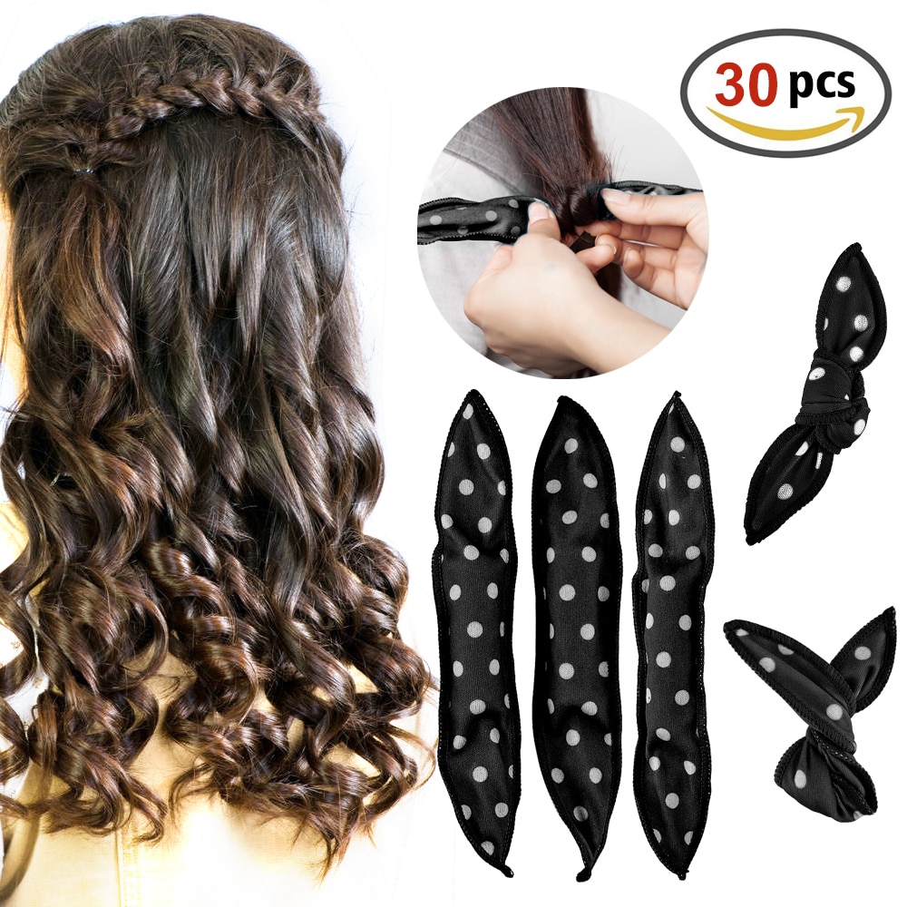 30 st svamp flexibelt skum hår papiljotter gör det själv hår styling verktyg mjuk sömn kudde hår rollers set magisk hårvård