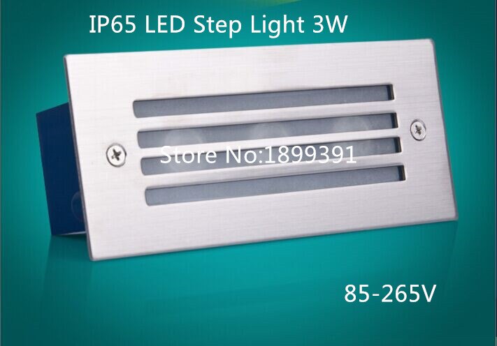 Salg! 1 stk utendørs 3w 170*55*70mm led trapper innfelt vegglampe led step lampe led vanntett  ip65 led fotlys
