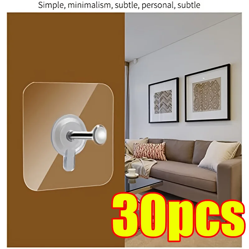 Haken-Aufhänger-Aufkleber, einfache Wandkleber, Wandhaken, selbstklebend, Stark klebend, Bilderrahmen, NäGel, transparent, nahtlos