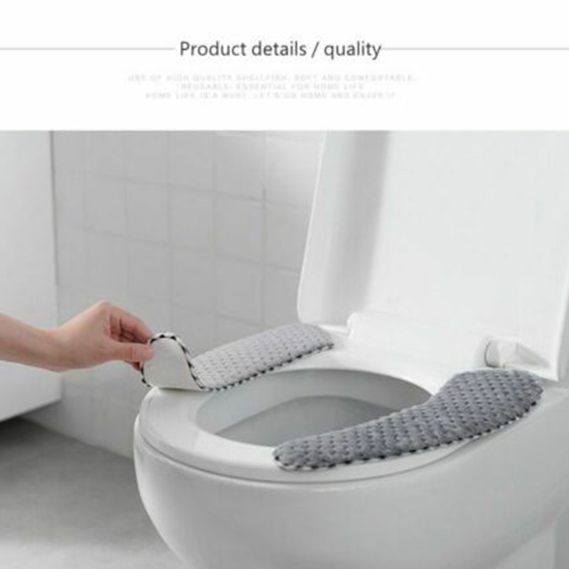 Klistermærker til plyspude til toiletsæder tykkere pudebetræk vaskbare mærkater badeværelsesvarmer fas 6