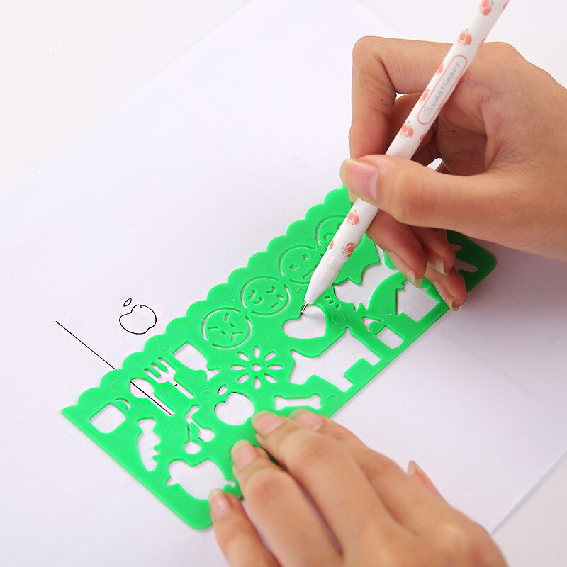 4pcs/set Ruler Painting Modeling Ruler Learning Supplies Children Alpinia Oxyphylla Ten Thousand Flower Ruler Set Ruler