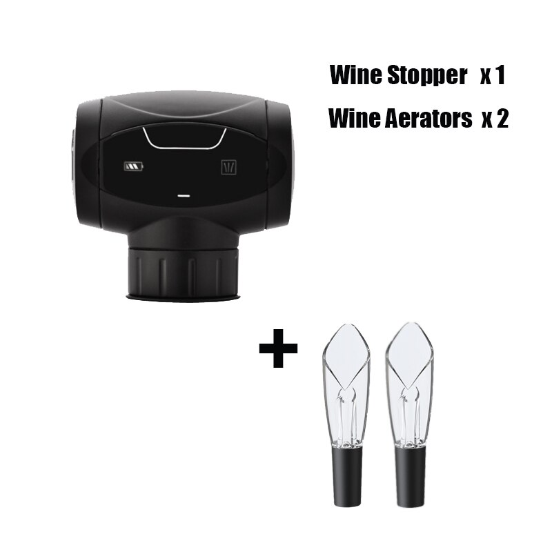 2/4PCS Electric Automatic Vacuum Wine Stopper with Dispenser Battery Powered LED Red Wine Air Pumping Vaccum Stopper Bar Tools: Set 3