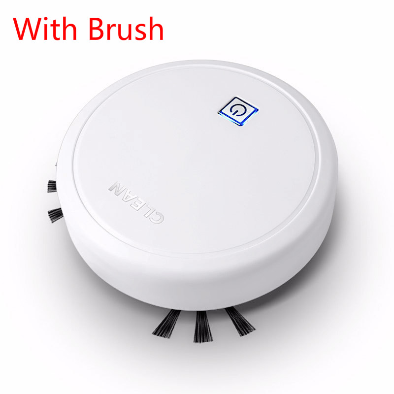 Robô aspirador inteligente 3 em 1, multifuncional, recarregável, automático, limpeza seca e úmida, varredura, aspirador de pó inteligente, casa: White with brush
