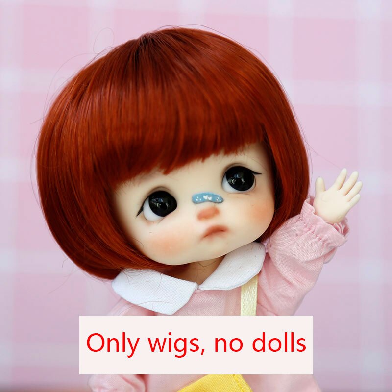 BJD doll wig 1/8 MSD YOSD DD wig pink Golden white Bangs Ponytail Long Curly Hair BOBO Short Hair Straight hair Wigs for doll: Wig only-256-SM130