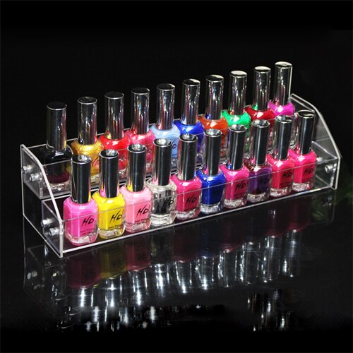 Kosmetika smycken display hylla akryl makeup arrangör läppstift ansiktskräm glasögon ram mask läppstift ram nagellack rack: 2 lager