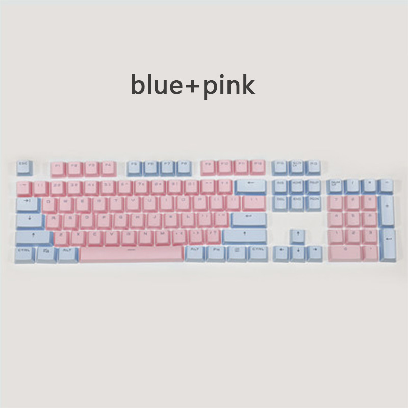 PBT Translucent Backlight Keycaps 104 Keys Mechanical Keyboard Key Cap Double Shot Key Cap For Cherry MX: blue pink