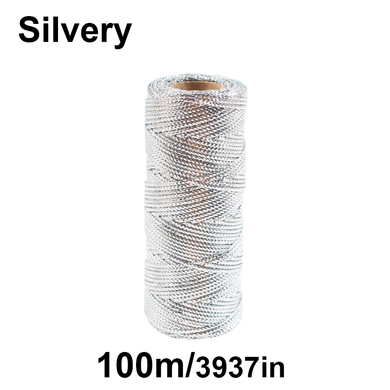 Makramé Tråd 1.5mm 100M - Flettet polyester tau til DIY Håndverk, Søm, Dekorasjon: Kjedelig