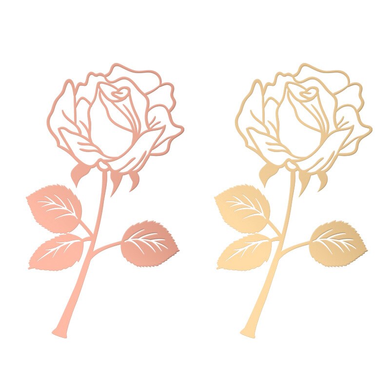 Yisuremia High-Grade Electroplated Rose Metal Bookmark Valentine's Day School Office Supplies Stationery Teacher