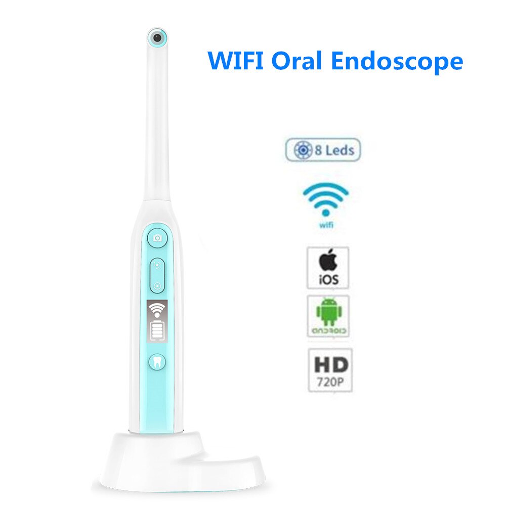 Oral Dental Wireless WIFI Endoscope 8 adjustable led lights Intraoral Camera HD Video ios android Teeth Inspection endoscope