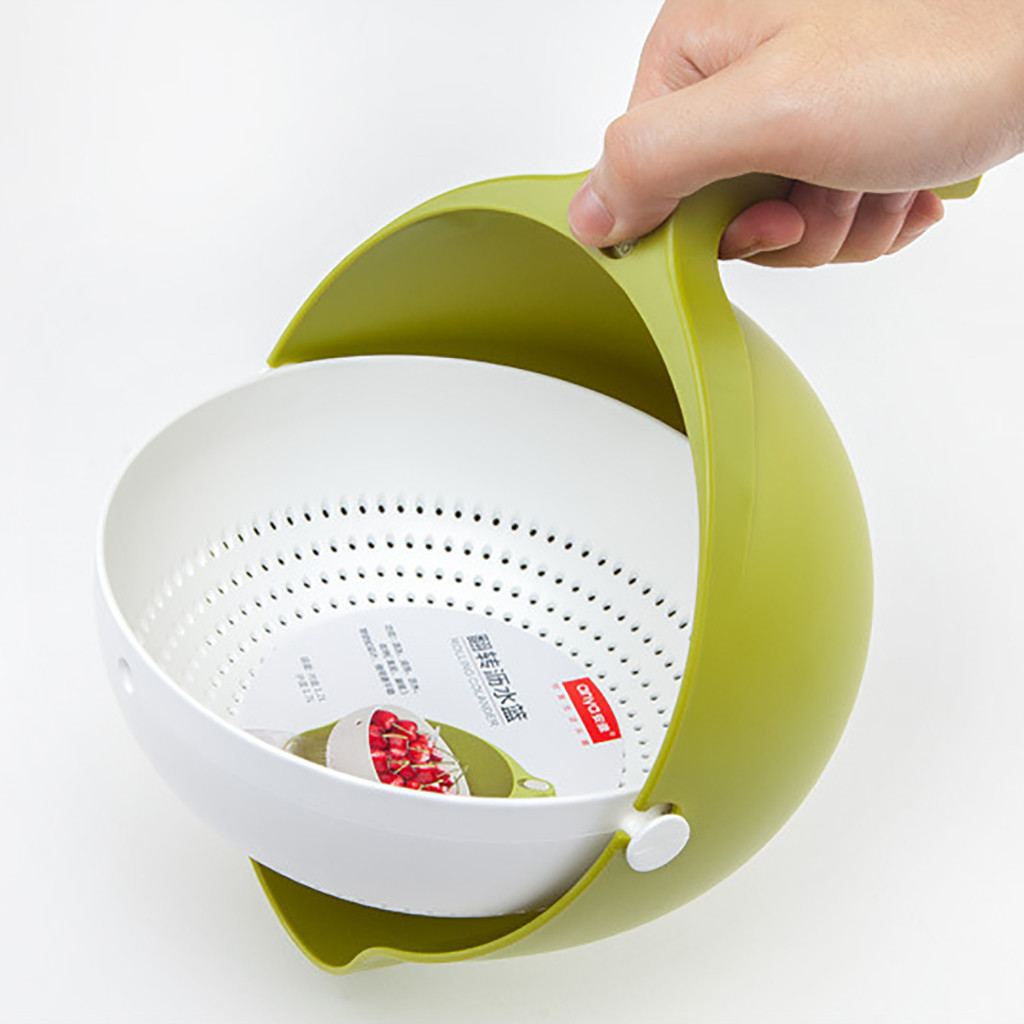 Double Drain fruit Basket Bowl Washing Kitchen Strainer Noodle Vegetable Fruit storage basket panier de rangement