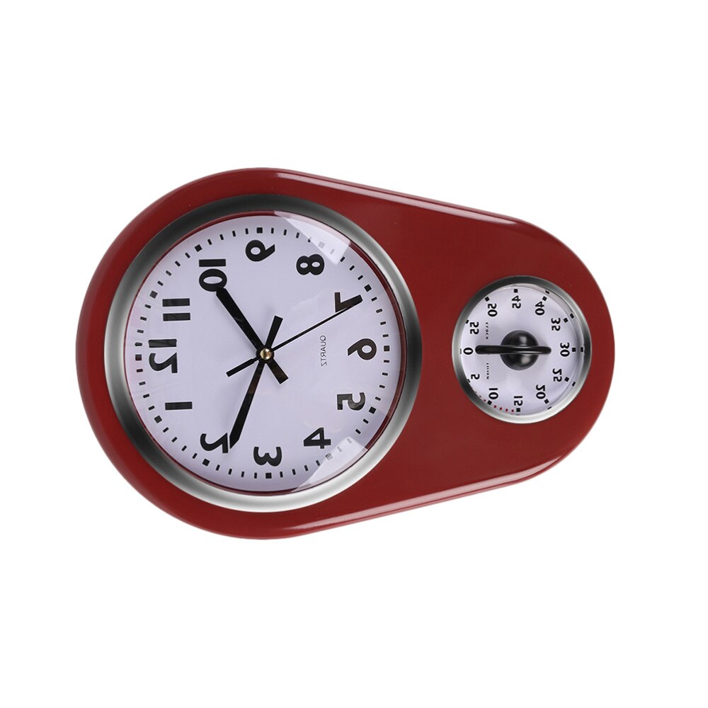 1pc Kitchen Timer Wall Clock Household Timer Modern Style without Battery for Home (Red)