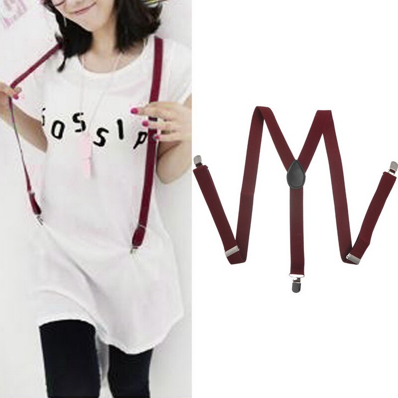 Suspensório elástico de tiras ajustável adulto, unissex, mulheres, homens, formato em y, de 3 grampos, calças: 10