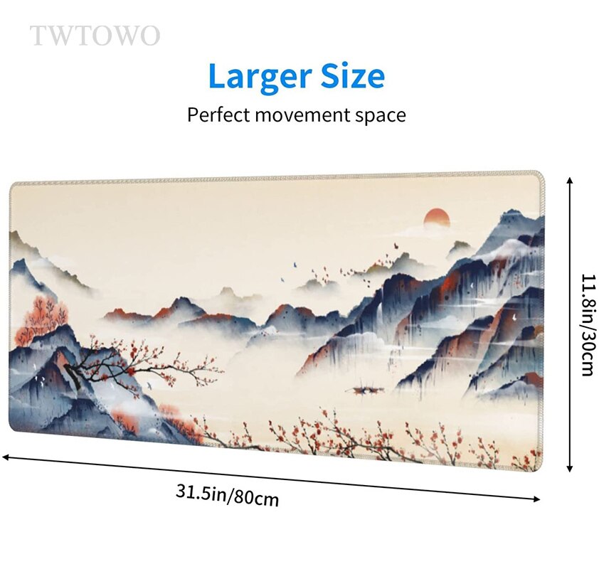 Japanese Style Mountain Tree Sakura Mouse Pad Gamer XL Computer Home Mousepad XXL keyboard pad Carpet Anti Slip Table Mat