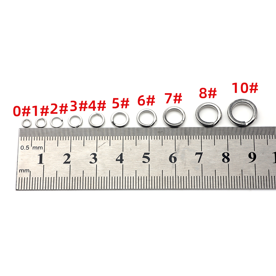 50 stuks Vissen Split Ringen voor CrankHard Aas Zilver Roestvrij Staal 0 # -10 # Accessoires voor visconnectoren