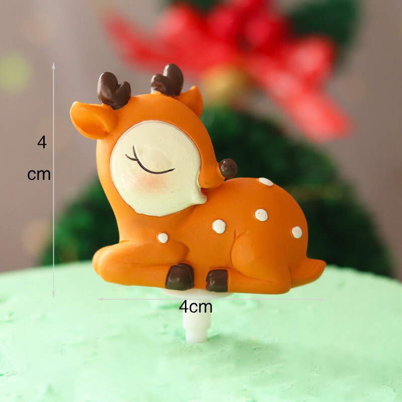 Kerst Cake Ornament Insert Card Plug-In Oude Man Schoenen Slee Sneeuwvlok Bakken Decoratie Herten Kerst: Fawn A