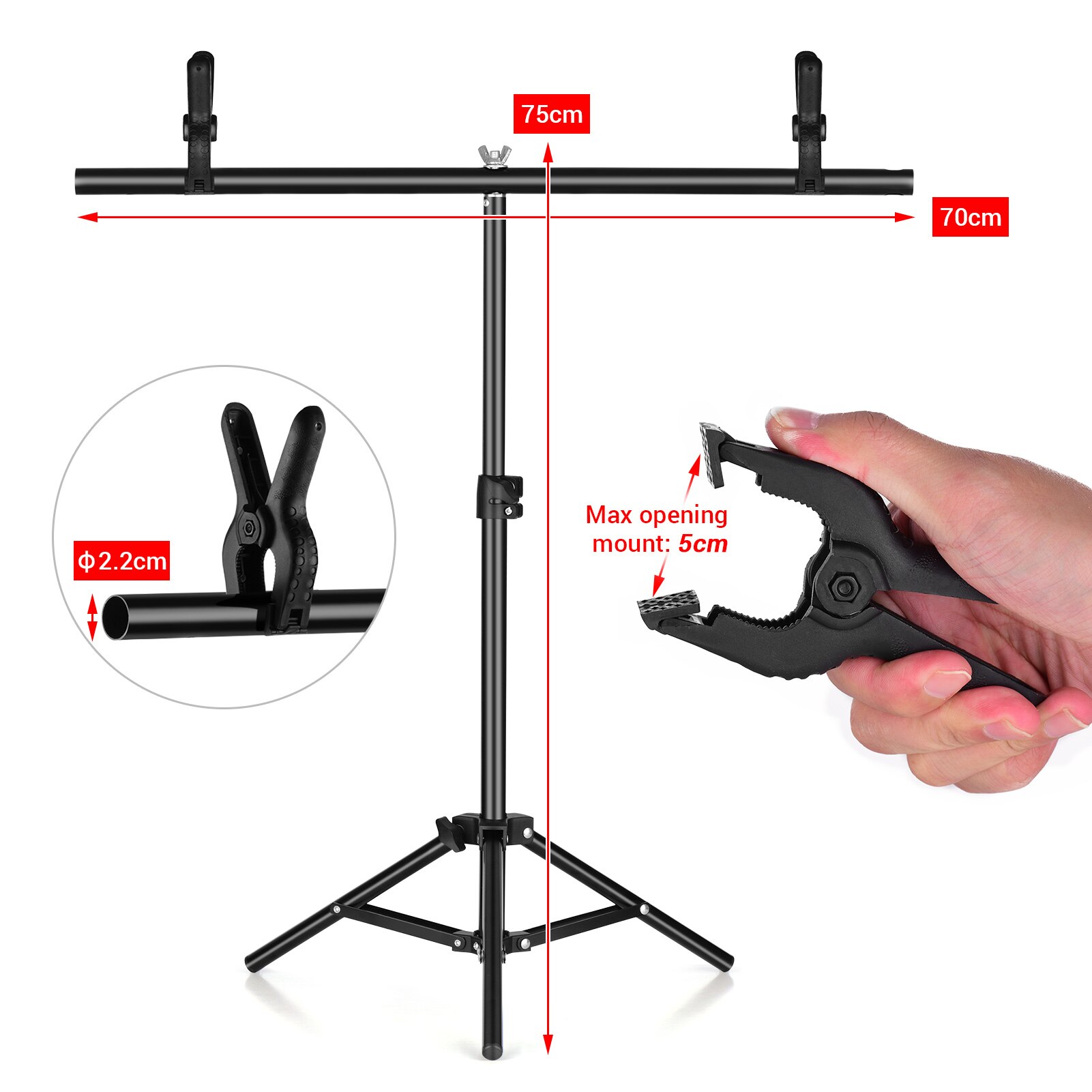 75cm * 70cm przenośne w kształcie litery T metalowe fotografia tło stojak wspornik metalowy system wsparcia dla kluczowania kolorem tło Zielony ekran