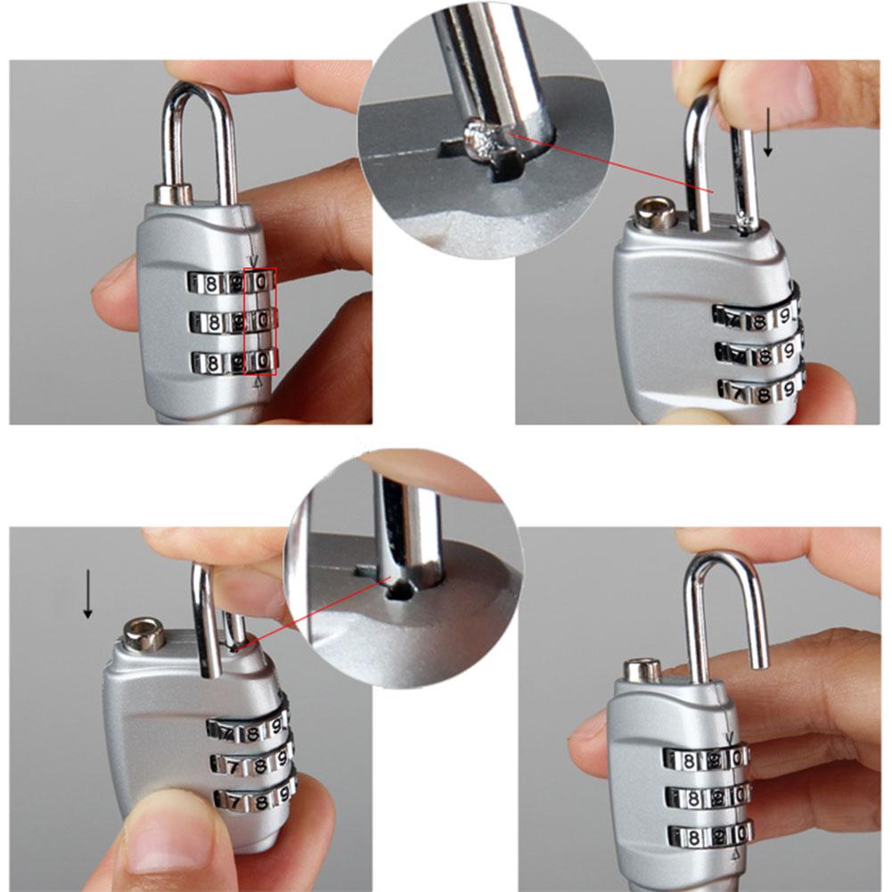 3 Dial Digit Number Combination Password Lock Travel Anti-Theft Locker Metal Lock For Luggage/Bag/Backpack/Drawer/Gym