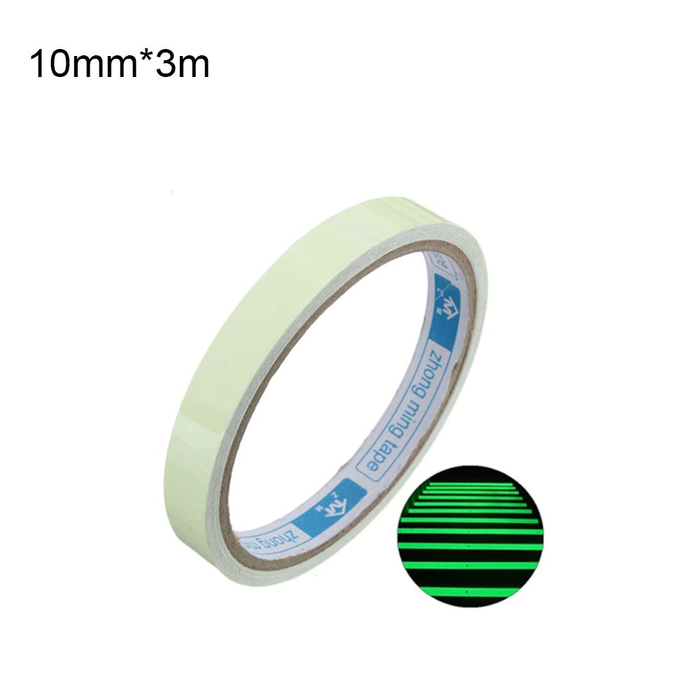 Rollo de cinta adhesiva luminosa para caña de pescar, vendaje protector que brilla en la oscuridad, herramienta de pesca no tóxica, 1cm, 1,2 cm y 1,5 cm: 10mmx3m