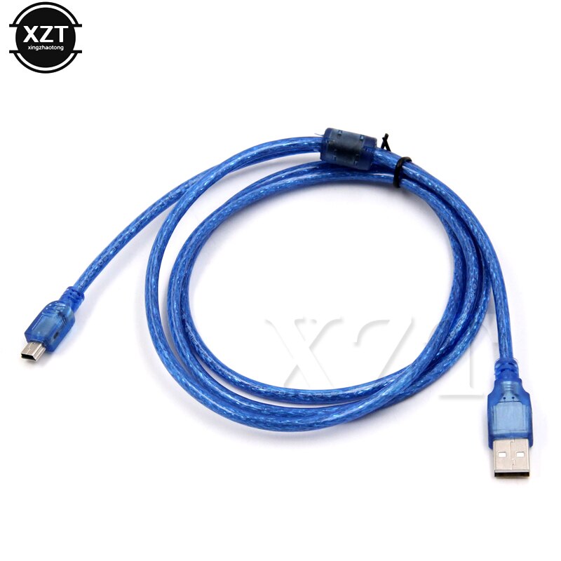 Cavo dati USB 2.0 tipo A maschio A Mini 5P schermatura intrecciata 30cm 1.5M 3M 5M per lettori MP3/MP4 videocamere digitali blu