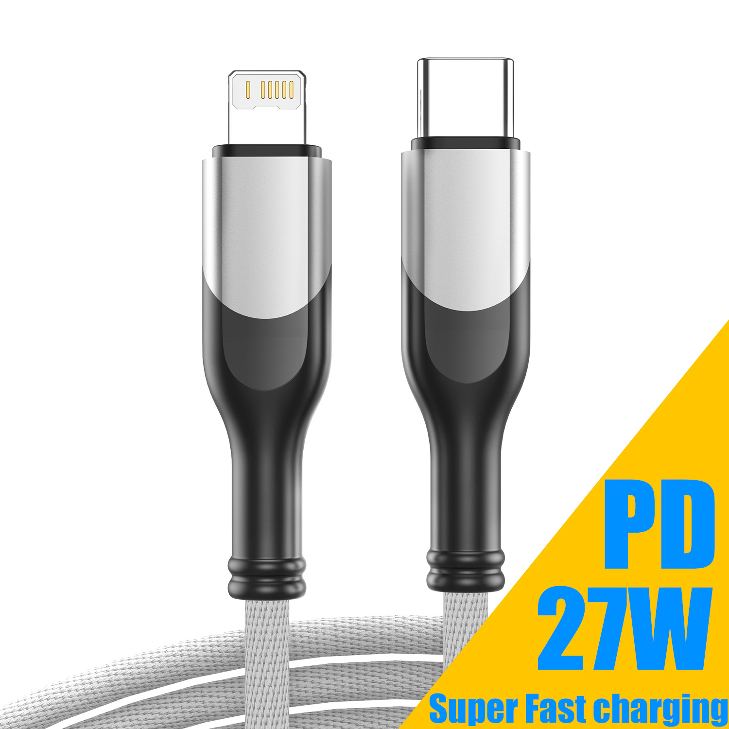 Usb-kabel til iphone 14 13 12 11 max xs xr  x 7 8 plus se ipad mini hurtiglading usb c  pd 27w datalader ledning 1m 2m 3m: Himmelblå / 1m
