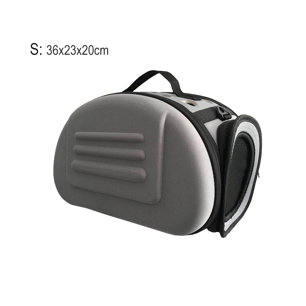 Torba transportowa dla psa i kota w jednolitym kolorze, składana, torba podróżna eva, przenośna torba na ramię dla małych psów i szczeniąt, robić noszenia na zewnątrz, mała: S-szary