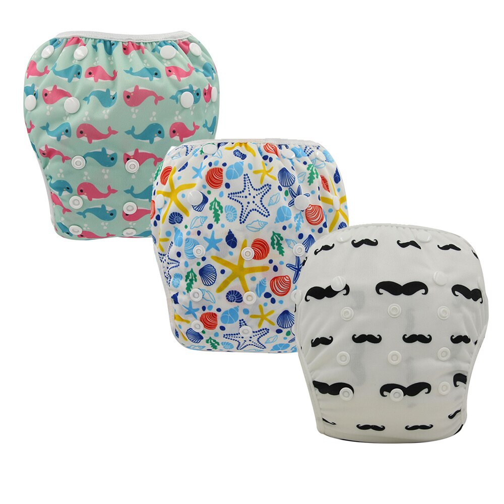 Ohbabyka – couche de bain réutilisable pour bébé et tout-petit, couche-culotte ajustable, taille unique, , de réception pour bébé, 3 paquets, nouveauté été: 385073