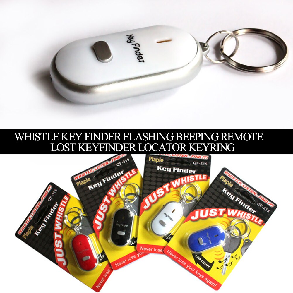 Mini Anti-lost Key Finder Whistle Flashing Beeping Remote Lost Keyfinder Locator Keyring Tag Tracker 4 Colors Smart Key Finder
