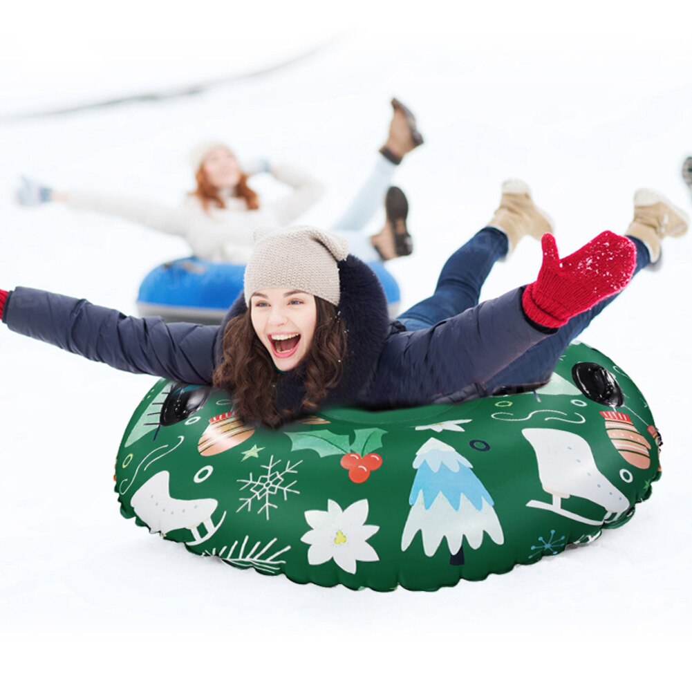 Giocattolo da neve cerchio da sci gonfiabile invernale cerchio da sci con manico durevole bambini tubo da neve per adulti sci slitta galleggiante addensata