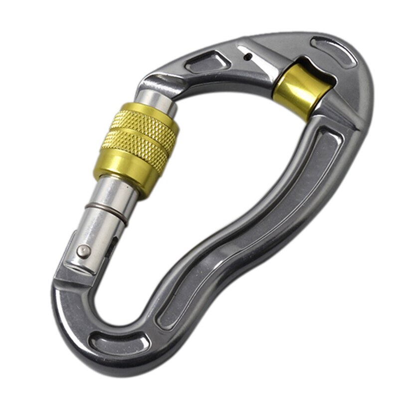 Outdoor Mountaineering Main Lock Buckle Rock Climbing Buckle Wear Rope Pulley Rescue Fire Main Lock: Gold