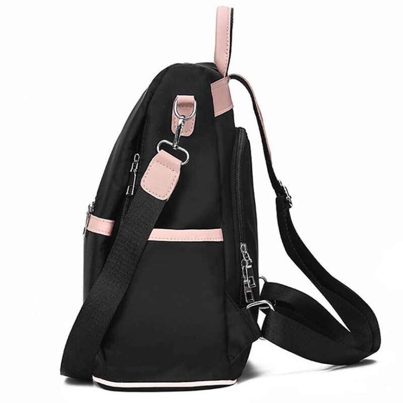 lässig Oxford Rucksack Frauen Schwarz Wasserdicht Nylon Schule Taschen für Teenager Mädchen Reise Tote Packbag