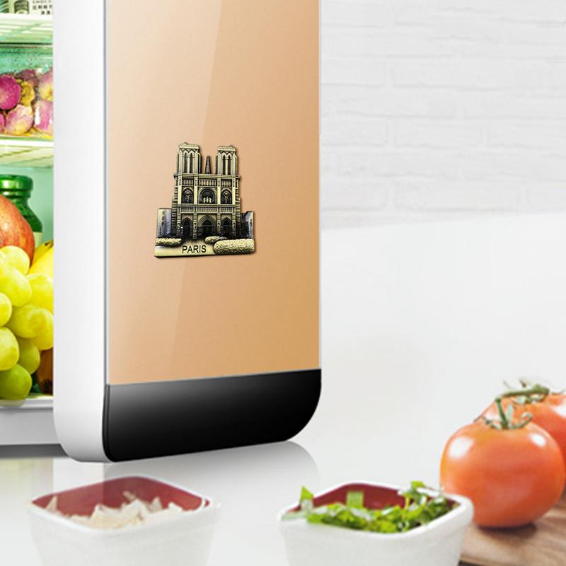 Metal3D Magnetic Refrigerator Sticker Notre Dame de Paris Pattern fridge magnet souvenir lembrancinha cactus decoracion warcraft
