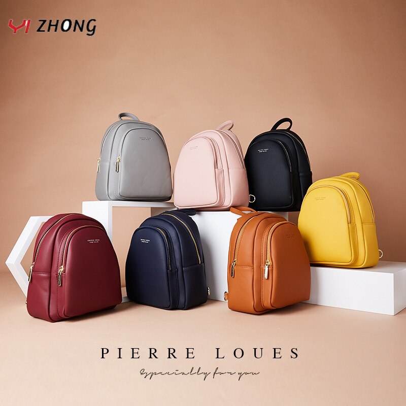 Mini zaino in pelle YIZHONG zaino multifunzione piccolo borsa Designer borse da donna famose di marca borsa a tracolla semplice Mochila