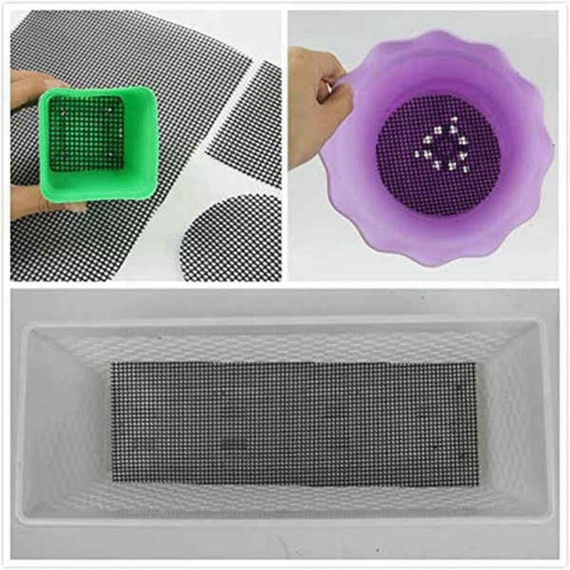 Bloempot Gat Mesh Pad, 5 stks Plastic Bonsai Bodem Rooster Mat, Vierkante Drainage Gat Schermen Voorkomen Bodemverlies Anti(30 * 20cm