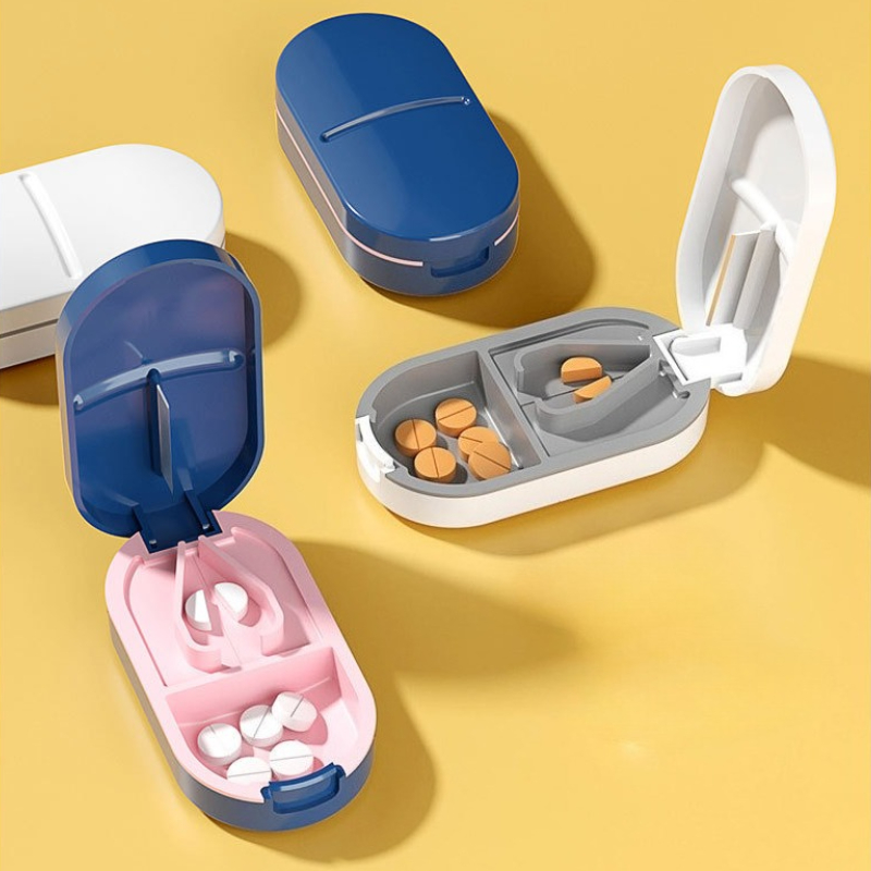Draagbare pillendoosjes, pillensplijters, pillensnijder voor meerdere pillen, mini pillendoosje
