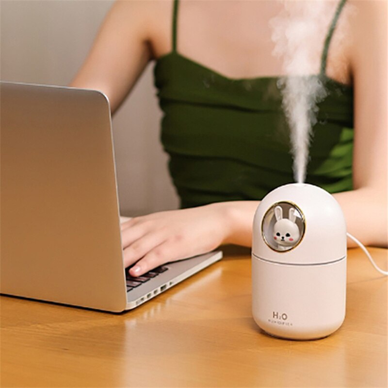 KBAYBO – Mini diffuseur de chambre pour voiture, humidificateur, mignon, animaux de dessin animé, purificateur d&#39;air, brumisateur H2O, USB, diffuseur Portable d&#39;aromathérapie, 300ML