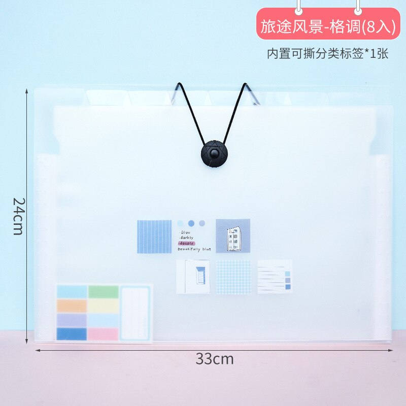 A4 Organ Pack Multilayer Folder PP Storage Bag Student Test Paper Clip Classification File Holder Pen Box Office Information Bag