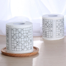 1 Roll 2 Ply Novelty Funny Number Sudoku Printed WC Bath Funny Soft Toilet Paper Tissue Bathroom Supplies Toilet Paper