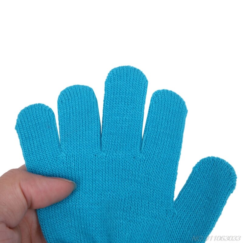 Vinter søde baby drenge piger handsker ensfarvet finger punkt strik stretch vanter  n16 20