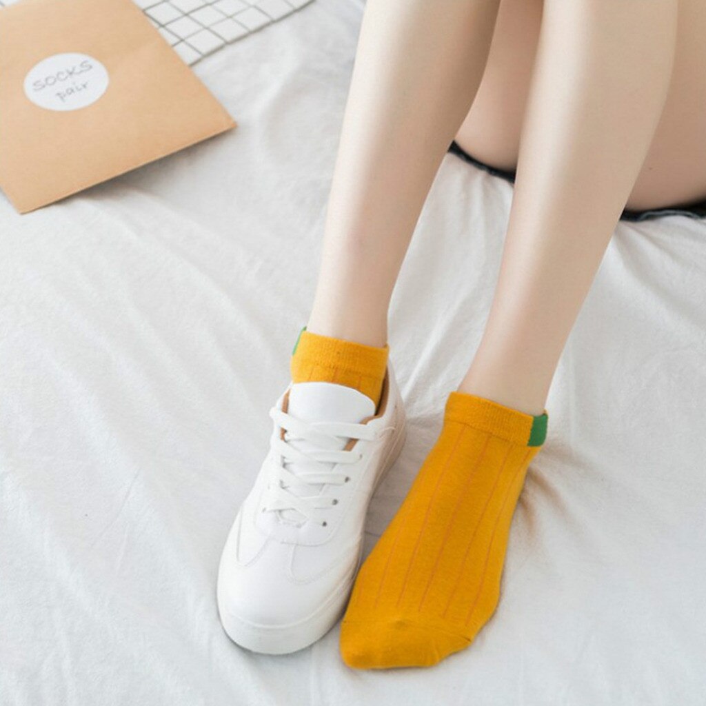 25 # Корейский Стиль Femmes Décontracté Coton Solide Couleur Pure Confortable Chaussettes Harajuku Style Sans Couture Coton Chaussettes