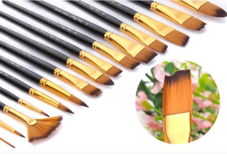 15 Brushes Artist Paint By Numbers Oil Brushes Set Art Picture Pens Drawing Suit for Acrylic Oil Painting Accessories Tools
