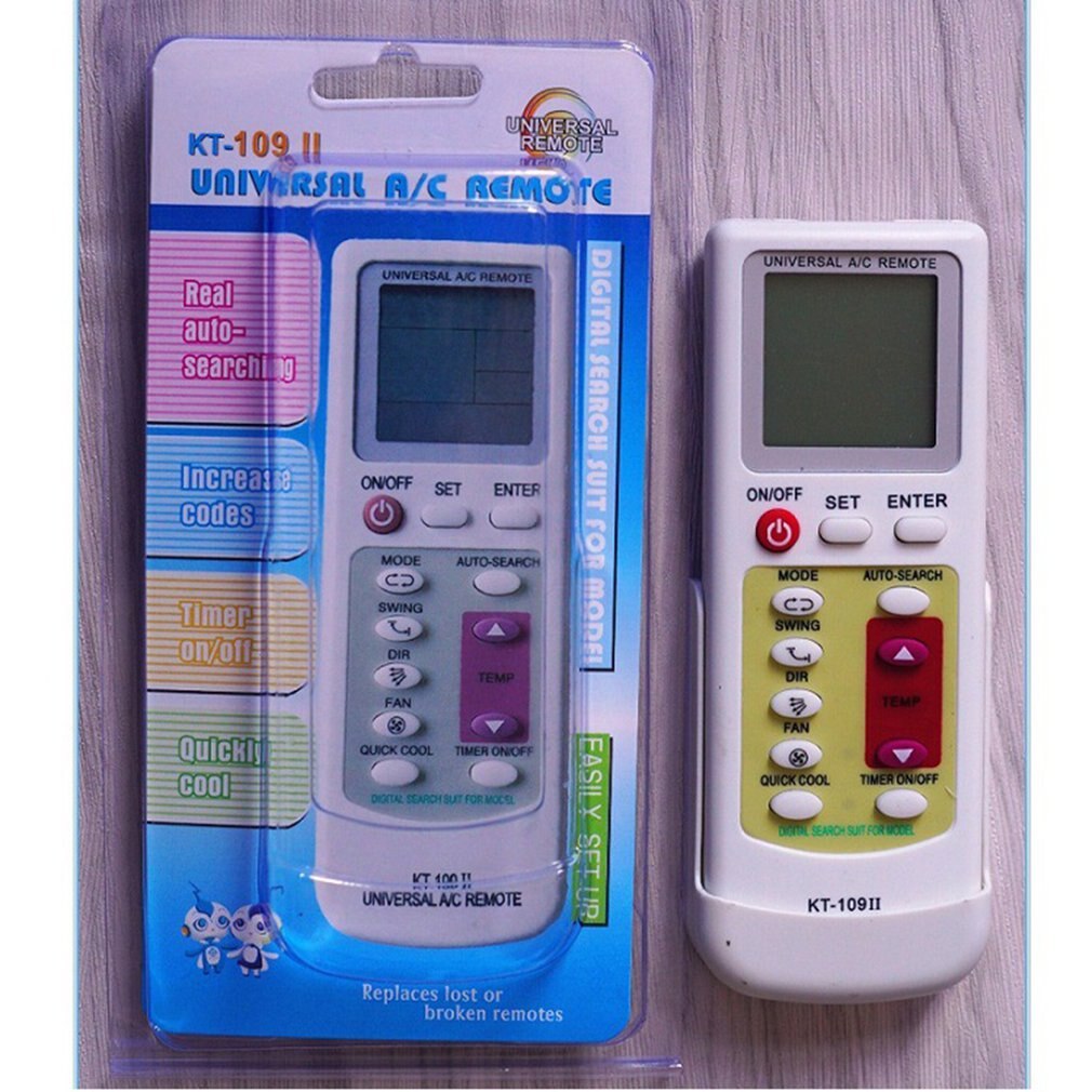 Universal Air Conditioner Remote Control With LCD display KT-109II/ K-1028E Remote Suitable for All Air Conditioners with Base
