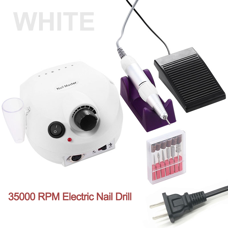 35000Rpm Electric Nail Boor Machine Manicure Boor Machine Pedicure Boor Sterke Nagel Boormachine Salon Nail Boor Machine: MJ120-White 35000RPM / EU