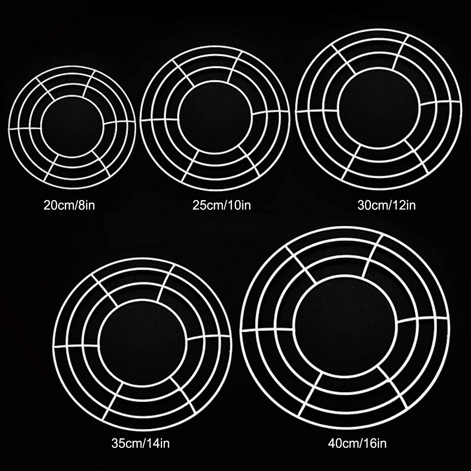 Circle Ring Garland Hoop Wire Form Artificial Flowers Iron DIY Hanging Party Ins Wind Metal Frame Decorative Wreath Loop