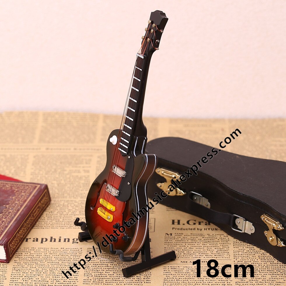 Mini Guitar Miniature Model Electric Guitar With Stand and Case Mini Musical Instrument Model Collection